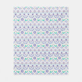 メキシコ鳥のタイルの民芸パターン フリースブランケット (正面)