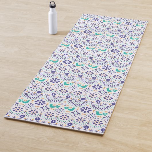 メキシコ鳥のタイルの民芸パターン ヨガマット (インサイチュ)