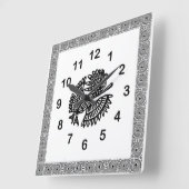 メキシコ鳥のモチーフの柱時計 スクエア壁時計 (傾斜)