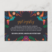 メキシコ黒カラフルフローラヌエストラ結婚ボダ エンクロージャーカード (正面)