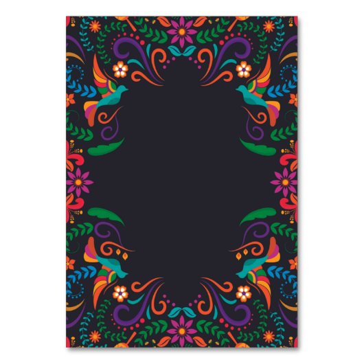 メキシコ黒カラフルフローラヌエストラ結婚ボダ テーブルナンバー (裏面)