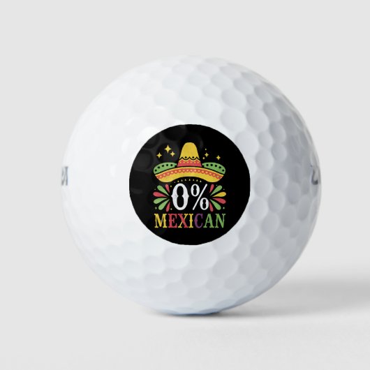 メキシコ0%おもしろいCinco De Mayo ゴルフボール (正面)