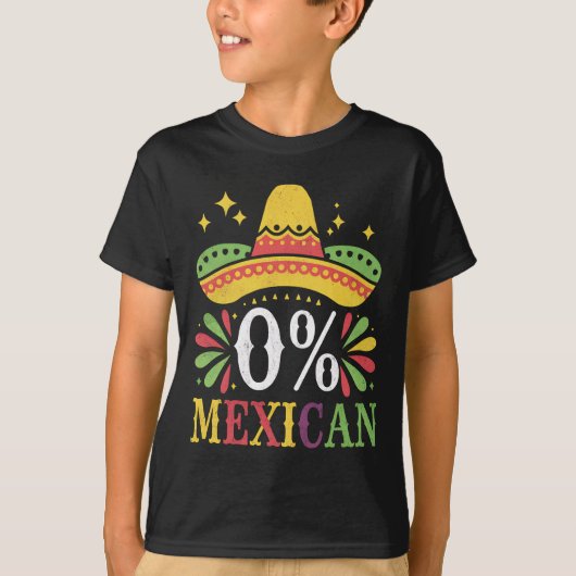 メキシコ0%おもしろいCinco De Mayo Tシャツ (正面)