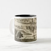 メキシコ1723年市(版木、銅版、版画) ツートーンマグカップ (正面左)