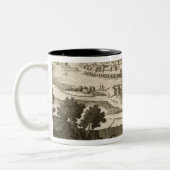 メキシコ1723年市(版木、銅版、版画) ツートーンマグカップ (左)