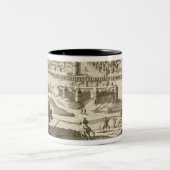 メキシコ1723年市(版木、銅版、版画) ツートーンマグカップ (中央)