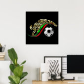 メキシコ2014メキシコ国旗の世界サッカー選手 ポスター (ホームオフィス)