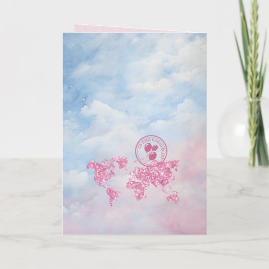 メキシコ50と素晴らしい誕生日パスポートの地図 招待状 (裏面)