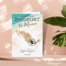 メキシコ50と素晴らしい誕生日パスポートマップの招待