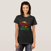 メキシコ5 De Mayo Taco Sombrero Mustache Le Tシャツ (正面フル)