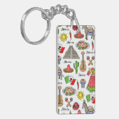 メキシコ|の記号パターン キーホルダー (正面左)