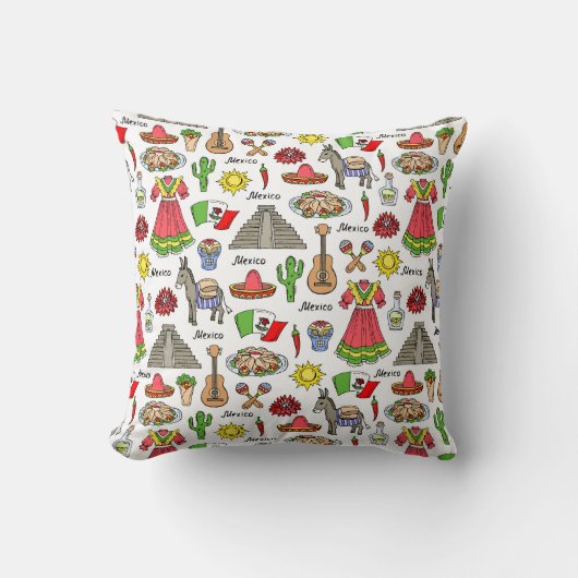 メキシコ|の記号パターン クッション (正面)