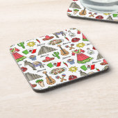メキシコ|の記号パターン コースター (左側)