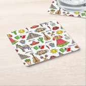 メキシコ|の記号パターン スクエアペーパーコースター (アングル)