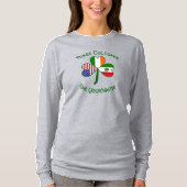 メキシコ アイルランド アメリカ 国旗 シャムロック 女性用 Tシャツ (正面)