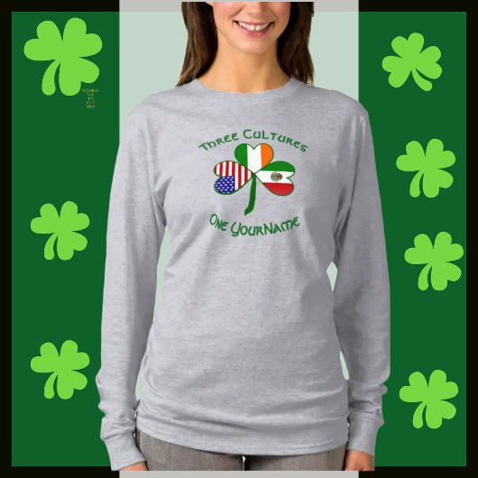 メキシコ アイルランド アメリカ 国旗 シャムロック 女性用 Tシャツ