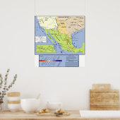 メキシコ・アメリカ戦争の概要マップ ポスター (キッチン)