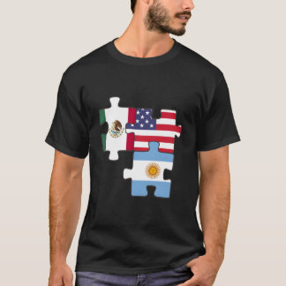 メキシコ アルゼンチン アメリカ パズル Tシャツ