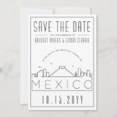 メキシコ ウェディング スタイライズド スカイライン Save the Date 招待状 (正面)