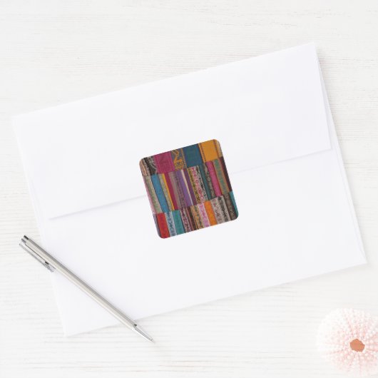 メキシコ、オアハカ州、オアハカ州、ベルトを織り込んだ スクエアシール (封筒)