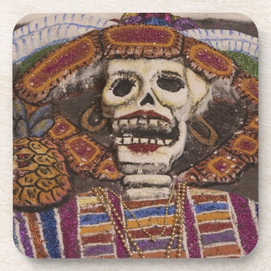 メキシコ、オアハカ州。砂のタペストリー (tapete de arena) コースター (正面)