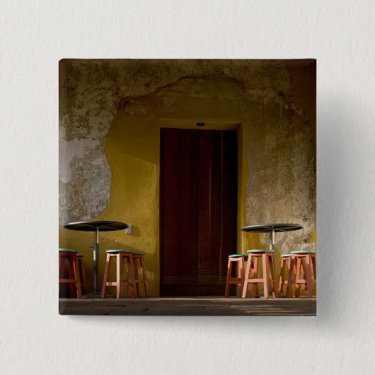 メキシコ、オアハカ、アフターンサンライトバルコニー 缶バッジ (正面)