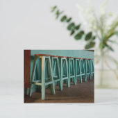 メキシコ、オアハカ、グリーンバースツールラインウォール ポストカード (スタンド正面)