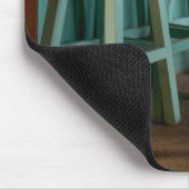 メキシコ、オアハカ、グリーンバースツールラインウォール マウスパッド (コーナー)