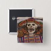 メキシコ、オアハカ。サンドタペティストリー（タペテドアリーナ） 缶バッジ (正面&裏面)