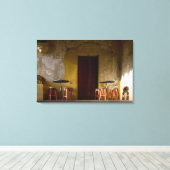 メキシコ、オアハカ、午後の日照灯バルコニー キャンバスプリント (インサイチュ (ウッドフロア))