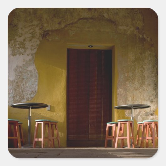 メキシコ、オアハカ、午後の日照灯バルコニー スクエアシール (正面)