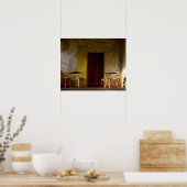 メキシコ、オアハカ、午後の日照灯バルコニー ポスター (キッチン)