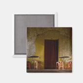 メキシコ、オアハカ、午後の日照灯バルコニー マグネット (正面/裏面)