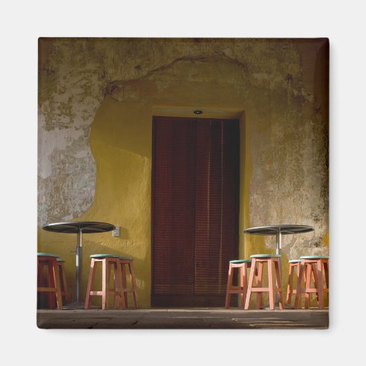 メキシコ、オアハカ、午後の日照灯バルコニー マグネット (正面)