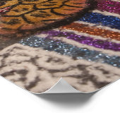 メキシコ、オアハカ。砂タペストリー(タペテ・デ・アリーナ) ポスター (角)