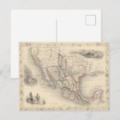 メキシコ、カリフォルニアおよびテキサス州の地図 ポストカード (正面/裏面)