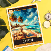 メキシコ,カンクン |ヴィンテージ絵画ー ポストカード