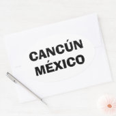メキシコ，カンクン 楕円形シール (封筒)