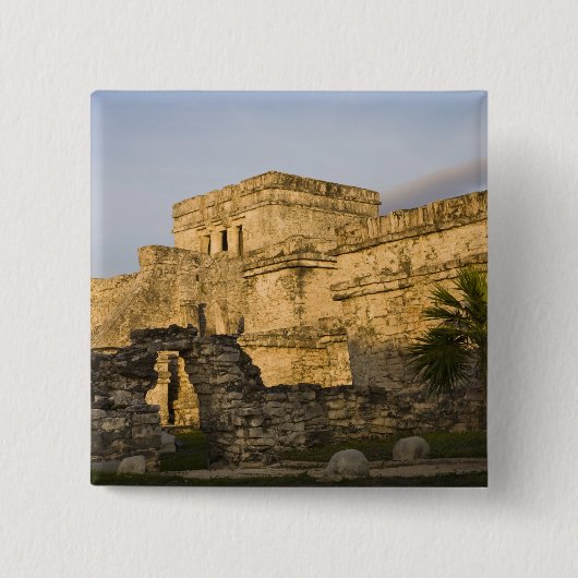 メキシコ、キンタナ·ルー、ユカタン半島 缶バッジ (正面)