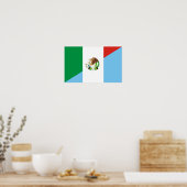 メキシコ・グアテマラ半国旗の国記号 ポスター (キッチン)