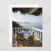 メキシコ、ゲレロ、ジワタネホ。カフェ表 ポストカード (正面/裏面)