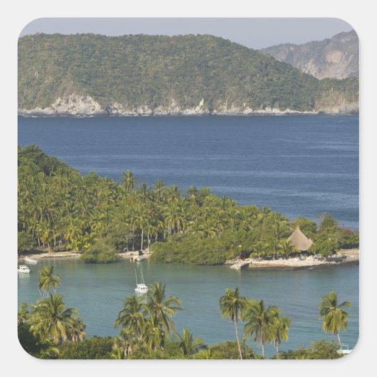 メキシコ、ゲレロ、ジワタネホ。プラヤラスガタス スクエアシール (正面)