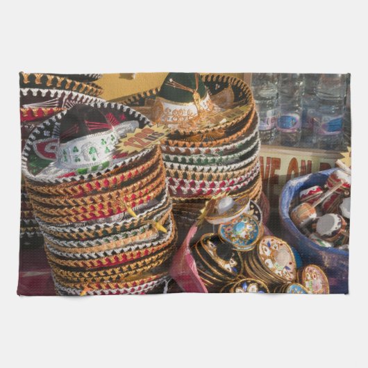 メキシコ、コズメル。コズメル島の土産物 キッチンタオル (横)