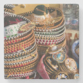 メキシコ、コズメル。コズメル島の土産物 ストーンコースター (正面)