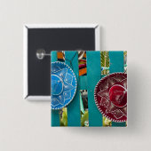 メキシコ、コズメル。コズメル島の土産物 缶バッジ (正面&裏面)