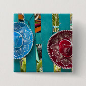 メキシコ、コズメル。コズメル島の土産物 缶バッジ (正面)