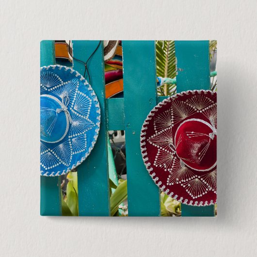 メキシコ、コズメル。コズメル島の土産物 缶バッジ (正面)