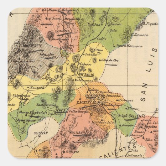 メキシコ，サカテカ スクエアシール (正面)