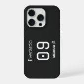 メキシコ サッカー ゴール ブラック ユニフォーム iPhoneケース (裏面)