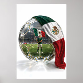 メキシコ サッカー 水晶ボール ポスター